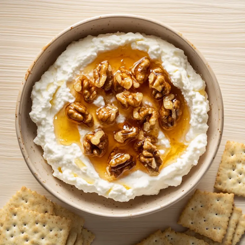 Tartinade poivrons feta dans un bol sur table